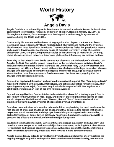 Angela Davis “Article & Questions” Assignment