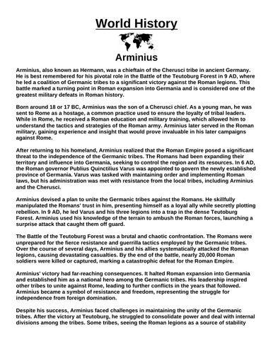 Arminius “Article & Questions” Assignment