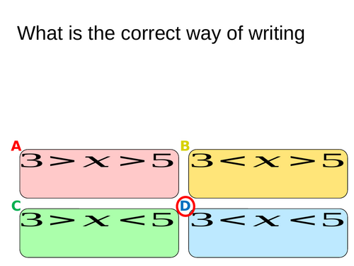 Quiz on quadratic inequalities