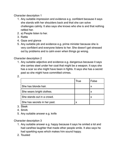 UKS2 short reading comprehension tasks