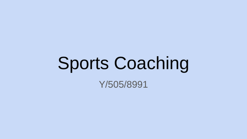 NCFE Level 1 in Sport - Sports Coaching Powerpoint