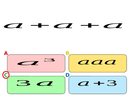 Quiz on simplifying algebra