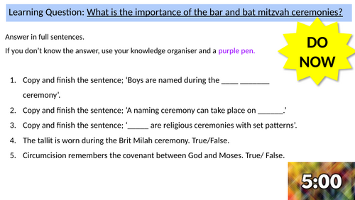 10.9 Bar and Bat Mitzvah AQA B Judaism Practices