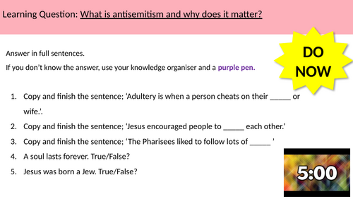 Anti Semitism Lesson, Judaism