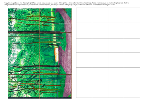 David Hockney grid drawing