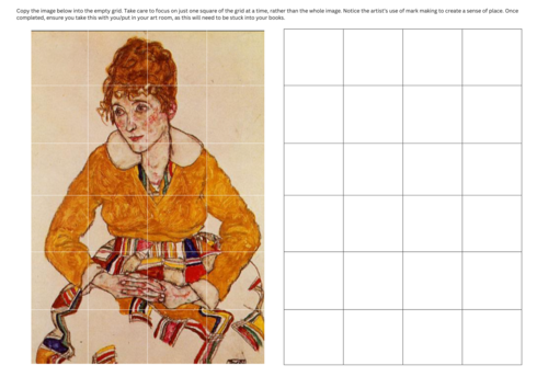 Egon Schiele Grid Drawing