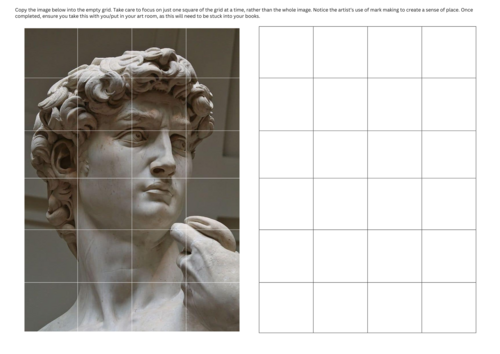 Sculpture grid drawing