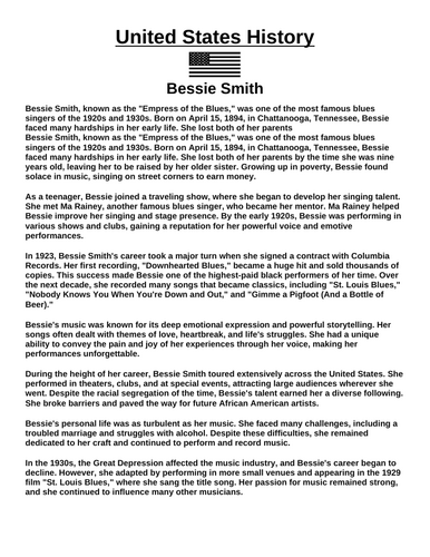 Bessie Smith “Article & Questions” Assignment