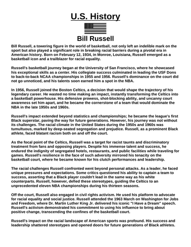 Bill Russell “Article & Questions” Assignment