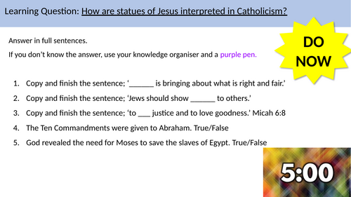 2.7 Interpreting statues of Jesus AQA B Catholic Christianity