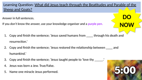 2.8 Moral Teachings of Jesus AQA B Catholic Christianity