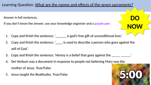 2.12 The Seven Sacraments AQA B Catholic Christianity