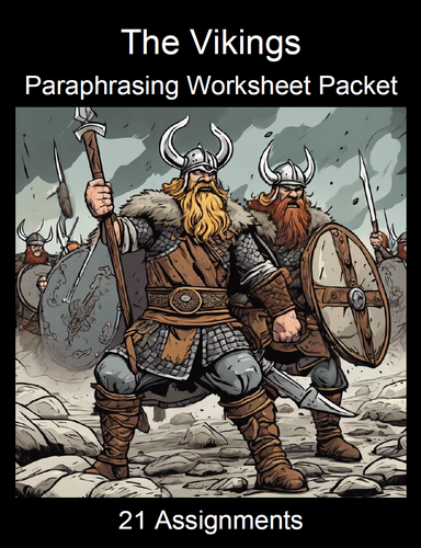 The Vikings Paraphrasing Worksheet Packet (21 Assignments)