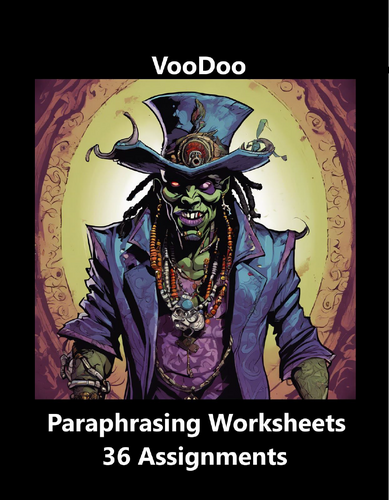 Voodoo Paraphrasing Worksheet Packet (36 Assignments)