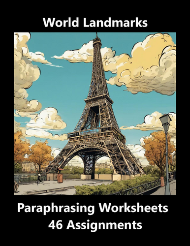 World Landmarks Paraphrasing Worksheet Packet (46 Assignments)