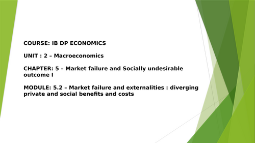 IBDP Economics Market Failure  5.2 Market failure and externalities