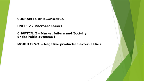 IBDP Economics  5.3 Negative production externalities