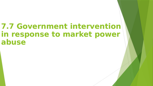 IBDP Economics 7.7 Government intervention in response to abuse of market power.