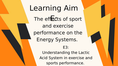 BTEC Sport Anatomy - Learning Aim E Energy Systems PowerPoint Collection