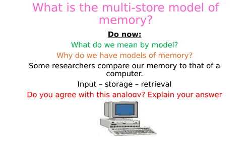 What is the multi-store model of memory? Memory - Paper 1 Introductory topics - A LEVEL PSYCHOLOGY