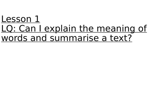 2018 SATS Reading Poem 5 Comprehension Lessons