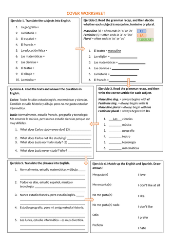 Viva 1 Te gustan las ciencias Worksheet