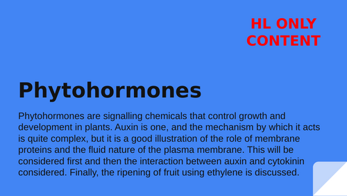 IB Biology HL Phytohormones