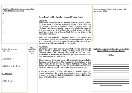 4.1 Church architecture reflecting Catholic beliefs AQA B Catholic Christianity