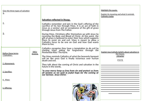 4.6 Salvation (past,present, future) Redemption AQA B Catholic Christianity