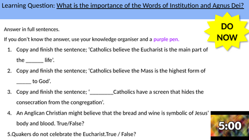 4.12 Prayers in the Mass and Adoration. Redemption. AQA B Catholic Christianity