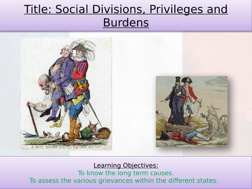 GCSE History - The French Revolution - Social divisions