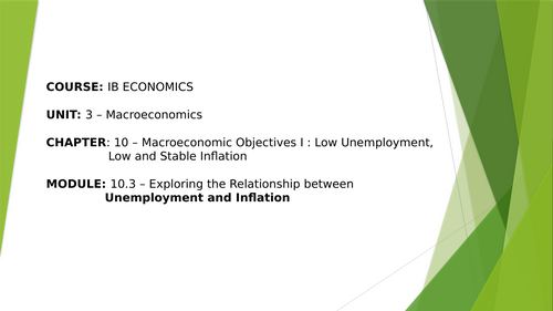 IBDP Economics 10.3: Exploring the relationship between unemployment and inflation.