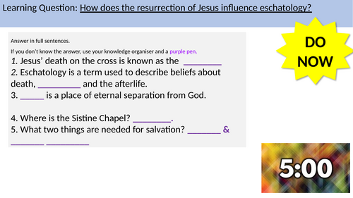 6.2 The Last Judgement. Eschatology. AQA B Catholic Christianity