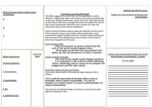 6.4 Eschatology and Life After Death. Eschatology. AQA B Catholic Christianity