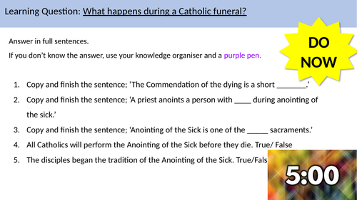 6.11 Funeral Rite. Eschatology. AQA B Catholic Christianity