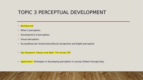 OCR PSYCHOLOGY PAPER 3: Child Psychology Topic 4 Visual Cliff