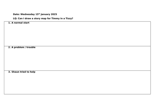 Texts that teach - Shaun the sheep Story Map Template