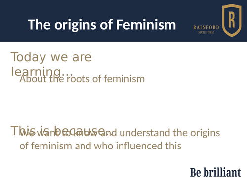 AQA Politics 7152/3 - the origins of feminism