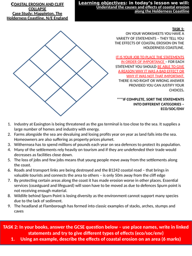 iGCSE Geography - Coasts - 8- mass movement