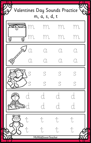 Sound Practice Writing St. Valentines Day Theme (RWI/EYFS/KS1)