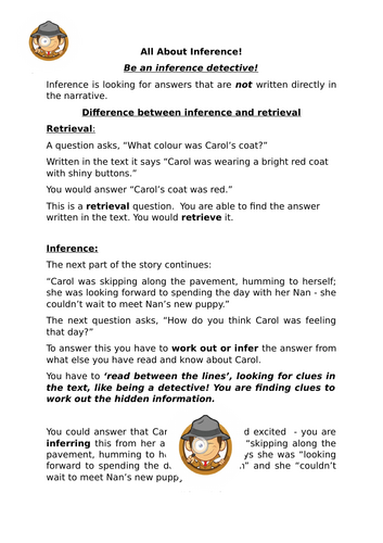 KS2 SATS Practice Reading Comprehension – Inference (2d) Explanation of Inference and Exercise