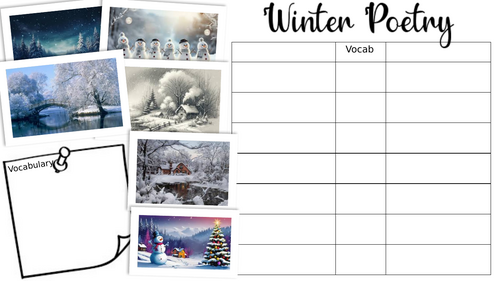 Winter Poetry Structured Poem writing