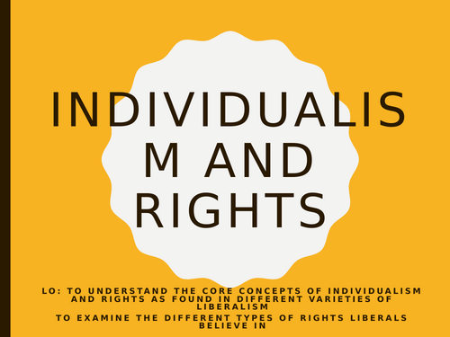 Edexcel A Level Government and Politics - Liberalism - individualism and rights