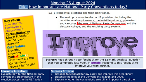 Edexcel A Level Gov and Politics - USA -Democracy and participation - National conventions