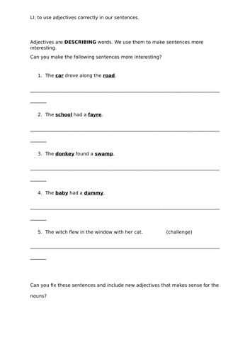 Adjectives - Upskill and Change