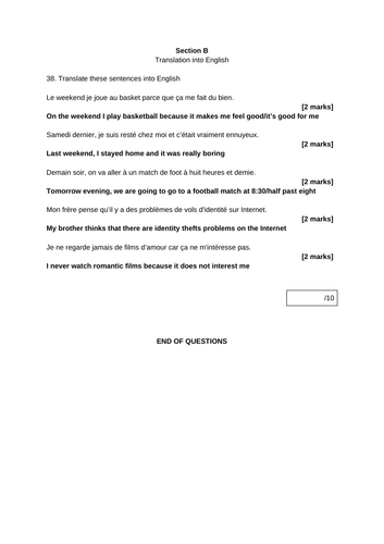 NEW GCSE - Reading Assessment (Media/Technology & Sports/hobbies)