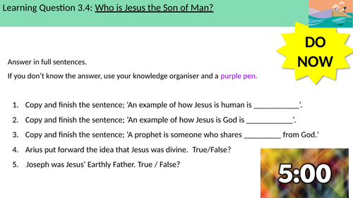 3.4 Who is Jesus, the Son of Man? Source to Summit Y7 Catholic Christianity KS3