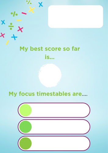 Year 4 MTC Child Target Card