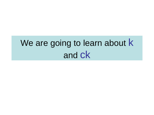 k and ck Words