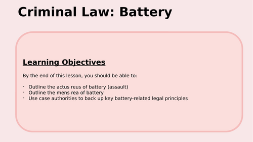 Battery Lesson PowerPoint - Law Lesson